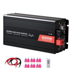 4000W Power Inverter, 12V DC to 120V AC Modified Sine Wave Inverter, Solar Car Charger Converter with LCD Display, Remote Control, 2 USB Ports