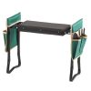 Garden Kneeler and Seat, 8 in Wide Kneeling Pad, Heavy Duty Garden Kneeling Stool, Folding Garden Seat with 2 Tool Bags, Relieve Knee & Back Pain