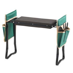 Garden Kneeler and Seat, 8 in Wide Kneeling Pad, Heavy Duty Garden Kneeling Stool, Folding Garden Seat with 2 Tool Bags, Relieve Knee & Back Pain