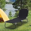 Folding Chaise Lounge Pool Chairs, Outdoor Sun Tanning Chairs with 5-Level Reclining Back, Steel Frame for Beach, Yard, Patio, Black