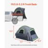 Pickup Truck Tent, Fit 5.0-5.2 ft Truck Tents for Camping, Waterproof PU2000mm 2-3 Person Sleeping Truck Bed Tent with Double Layer Design Windows