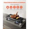 Reversible Grill/Griddle, 20x10 inch Pre-Seasoned Cast Iron Griddle, Portable Rectangular Pan with Handle