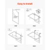 Balcony Hanging Table, 19 x 24 in Metal Folding Balcony Railing Table, Outdoor Balcony Bar Table for Railings, 5-Level Adjustable