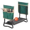 Garden Kneeler and Seat, 8 in Wide Kneeling Pad, Heavy Duty Garden Kneeling Stool, Folding Garden Seat with 2 Tool Bags, Relieve Knee & Back Pain