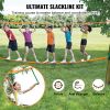 Slackline Kit with Training Line, 60 ft Backyard Slack Line Equipment, Easy Setup Tight Rope for Kids Adults