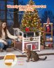 VEVOR Insulated Cat House, 2-Story Wooden Cat Shelter, Foam Insulation, Feral Kitty Shelter with Balcony