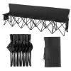 Portable Folding Bench, 6 Seat Foldable Soccer Bench with Side Pockets and Carrying Bag, Lightweight Sideline Seating with Back Rest for Football