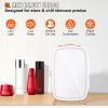 Mini Fridge for Bedroom, 6L Luxury Skin Care Fridges with Mirror and LED Light, AC/DC Cosmetic Fridge for Office Dorm Car