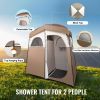 Camping Shower Tent, 83" x 42" x 83" 2 Rooms Oversize Outdoor Portable Shelter, Privacy Tent with Detachable Top, Pockets