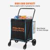 Folding Shopping Cart with Removable Waterproof Liner, 210LBS Large Capacity Jumbo Grocery Cart with Dual Basket, 360° Swivel Wheels