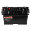 Battery Box, Group 24/27 Trolling Motor Battery Box, 12V/24V Marine Batteries Case with PP Shell and Dual Straps, Smart Batteries Case