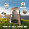 Camping Shower Tent, 66" x 66" x 87" 1 Room Oversize Outdoor Portable Shelter, Privacy Tent with Detachable Top, Pockets, Hanging Rope and Clothesline