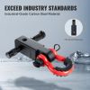 Shackle Hitch Receiver, Fits 2" Receivers, 66000 lbs Breaking Strength, D Ring Shackle with Trailer Hitch Lock Pin