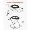 Portable Toilet for Camping, 350 lbs Weight Capacity, Stainless Steel Foldable Camp Travel Toilet with Soft Seat for Adults, Suitable for Truckers