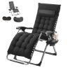 Zero Gravity Chair, 26 inch Zero Gravity Recliner Lounge Chair for Indoor and Outdoor, Adjustable Anti Gravity Chair with Cushion, Headrest, Footrest