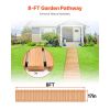 Wooden Garden Pathway, 8 ft L x 17 in W, Non-Slip Straight Garden Walkway, Roll Out Cedar Outdoor Walkway Path with Wire Rope Connection