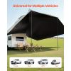 Vehicle Awning, Large 10' x 7' Shade Coverage Car Side Awning, PU2000mm UV50+ Car Awning with Extended Side Canopies and Portable Storage Bag