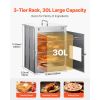 Foldable Camping Oven, Stainless Steel Portable Camping Stove, with 3 Tier Grill, Handle and Thermometer, Use with Wood Burning Fire, Propane Stoves