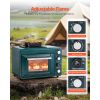 Outdoor Oven, 2-in-1 Portable Gas Camping Stove Oven Combo, Adjustable Fire, 60-Minute Timer, Windproof, with Grill Shelf and Roasting Tray