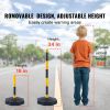 Adjustable Traffic Delineator Post Cones, 4 Pack, Traffic Safety Delineator Barrier with Fillable Base 8FT Chain