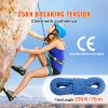 10.2mm Dynamic Climbing Rope, 70M(230ft) Outdoor Rock Climbing Rope 25KN Breaking Tension, Stretchable Fiber Rope with Steel Snap Hooks for Escape