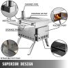 Tent Wood Stove 17.5x14.7x10.6 inch, Camping Wood Stove 304 Stainless Steel With Folding Pipe, Portable Wood Stove 95.7 inch Total Height For Camping