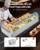 VEVOR Commercial Food Warmer, 1700W Electric Stainless Steel Steam Food Warmer with Glass Cover