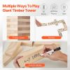 VEVOR Tumbling Timber Toy, 60 Blocks Giant Tumble Tower Blocks Game, Pine Wood Tumbling Tower Game with Carry Bag and Scoreboard, Wooden Stacking Game