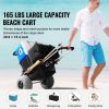 Beach Dolly with Big Wheels for Sand, 29.9" x 15.4" Cargo Deck, w/ 12" Balloon Wheels