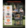 Outdoor Pizza Oven, 12" Pellet Fire Ovens, 2-Layer Pizza Oven Wood Fired, Wood Burning Outdoor Pizza-Oven with 2 Removable Wheels