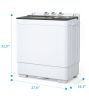 Twin Tub with Built-in Drain Pump XPB65-2168S 26Lbs Semi-automatic Twin Tube Washing Machine for Apartment, Dorms, RVs, Camping and More