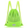 Drawstring Backpack String Bag Foldable Sports Sack with Zipper Pocket