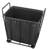 Laundry Cart, Rolling Grocery Utility Cart with Waterproof Liner & Swivel Wheels, 260 LBS Large Load Capacity, Heavy Duty Shopping Basket for Laundry