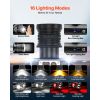 Headlamp, Bright LED Rechargeable Headlight, Lightweight Head Flashlight with 16 Lighting Modes, Adjustable Headband & 90° Angle