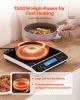 Portable Induction Cooktop, 1500W Electric Induction Burner with 9 Temperature Settings, Countertop Induction Hot Plate with 4H Timer, 24H Reservation