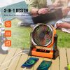 Portable Fan Rechargeable 8 inch, Battery Powered Fan with LED Lantern, 4 Speeds Adjustable Portable Small Table Fan Personal