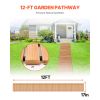 Wooden Garden Pathway, 12 ft L x 17 in W, Non-Slip Straight Garden Walkway, Roll Out Cedar Outdoor Walkway Path with Wire Rope Connection
