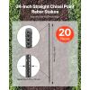 Rebar Stakes, 24-Inch, Heavy-Duty 0.47 in Diameter, Straight Galvanized Steel Ground Anchors with Chisel Point End & Rust-Resistant Coating