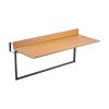 Balcony Hanging Table, 15 x 39 in Folding Balcony Railing Table, Outdoor Balcony Bar Table for Railings, 5-Level Adjustable
