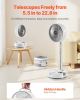VEVOR 8 inch Portable Foldable Rechargeable Oscillating Fan, 3-in-1 Battery Operated with Remote Control, Quiet Desk/Table Pedestal Fan, 8 Speeds