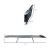 Folding Chaise Lounge Chair, Black, Portable, 6-Level Adjustable Back, Pillow Included, Ideal for Patio, Garden, Beach
