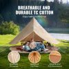 Canvas Bell Tent, 4 Seasons 4 m/13.12 ft Yurt Tent, Canvas Tent for Camping with Stove Jack, Breathable Tent Holds up to 6 People