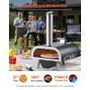 Dual Fuel Pizza Oven Outdoor, 12 in Wood Fire & Propane Gas Pizza Oven, Pellet & Propane Pizza-Maker with Thermometer