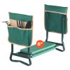 Garden Kneeler and Seat, 6 in Wide Kneeling Pad, Heavy Duty Garden Kneeling Stool, Folding Garden Seat with 2 Tool Bags, Relieve Knee & Back Pain