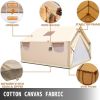 Large Canvas Tent 12x14ft, Wall Tent with PVC Storm Flap, Canvas Wall Tents Waterproof