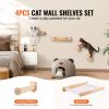 Wall Mounted Cat Shelves, Cat Wall Shelves and Perches with Jumping Posts & Hammocks, Cat Furniture Set up to 40 lbs