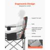 Oversized Camping Chairs, 450 lbs Heavy Duty Support, Portable Folding Camp Chairs with Padded Backrest & Armrests, Cup Holder & Side Pocket