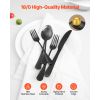 30-Piece Black Silverware Set, Food-Grade Stainless Steel Flatware Utensils for 6, Mirror Finished Cutlery Set