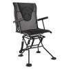 Hunting Chair, 360° Silent Swivel, Foldable Portable Blind Chair, Heavy-Duty Steel Frame Ground Stool Seat, with Armrests, Adjustable Carry Strap