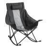 Rocking Camping Chair, Portable Folding Rocker, Heavy-Duty Lawn Chair Recliner with Cupholder & Pocket, Supports 225lbs